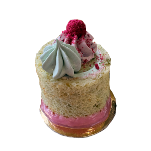 Pistáciovo - malinová tortička